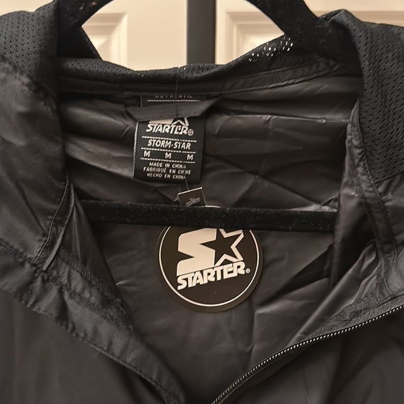 Starter Girls' Popover Packable Jacket Storm Star  1/4 Zip Black Hooded - Picture 6 of 16